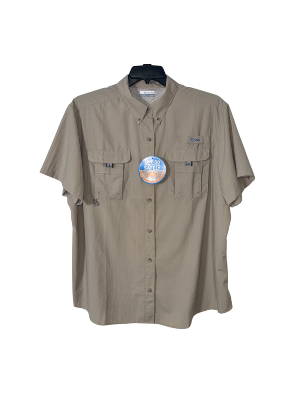 NWT Columbia Bahama II ShirtCasual Button Down Shirt Fossil UPF 50 Size XXL